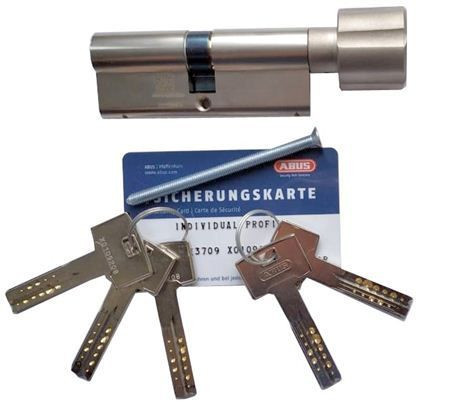 Механизм цилиндровый Abus X12R (Абус) 110мм (60*50) никель, кл/вертушка