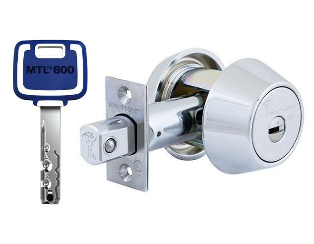 Замок Дед-Болт Mul-T-Lock MTL800 /MT5+ Никель-сатин