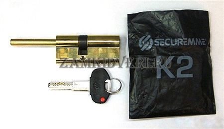 Механизм цилиндровый Securemme K2 60 мм (30*30) кл/шток (латунь)