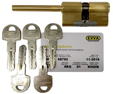 Механизм цилиндровый Evva (Эффа) ICS  87мм (36*51) кл/шток (латунь)