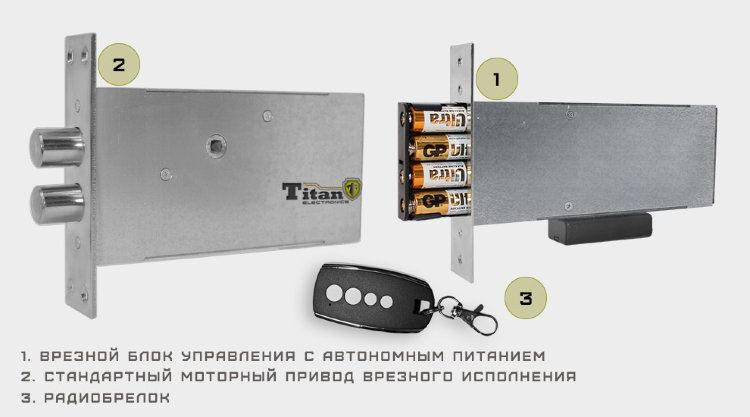 Замок невидимка ТИТАН-BATTERY INTERNAL 2