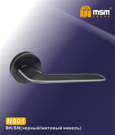 Ручки раздельные MSM N901 BK/SN (Черный / Матовый никель) на круглом основании